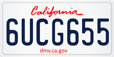 CA license plate 6UCG655