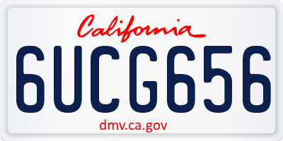 CA license plate 6UCG656