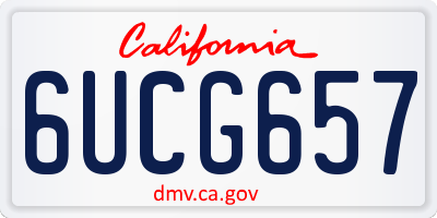 CA license plate 6UCG657