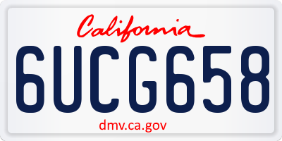 CA license plate 6UCG658