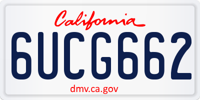 CA license plate 6UCG662