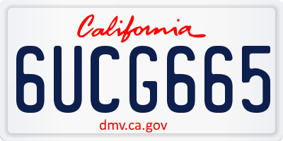 CA license plate 6UCG665