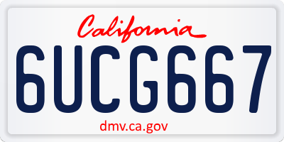 CA license plate 6UCG667