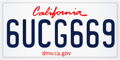CA license plate 6UCG669