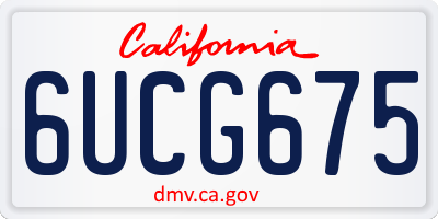 CA license plate 6UCG675