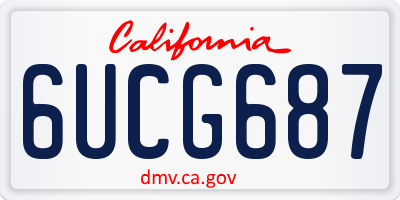 CA license plate 6UCG687