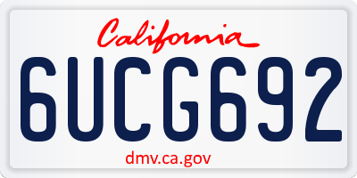 CA license plate 6UCG692