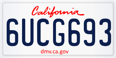 CA license plate 6UCG693