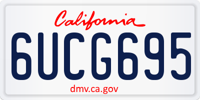 CA license plate 6UCG695