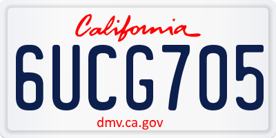 CA license plate 6UCG705