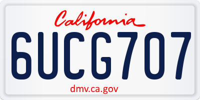 CA license plate 6UCG707