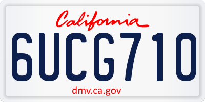 CA license plate 6UCG710
