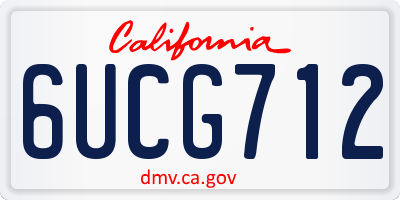 CA license plate 6UCG712