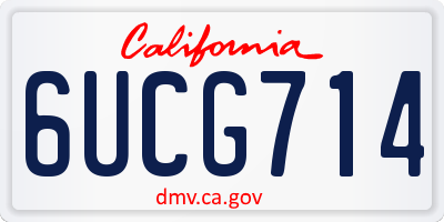 CA license plate 6UCG714