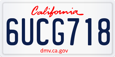 CA license plate 6UCG718