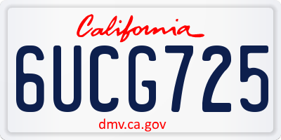 CA license plate 6UCG725