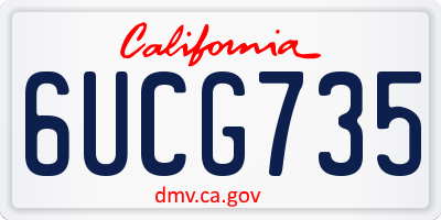 CA license plate 6UCG735