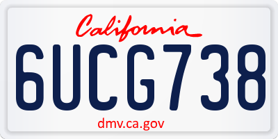 CA license plate 6UCG738