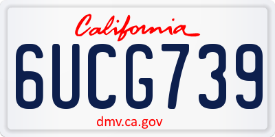 CA license plate 6UCG739