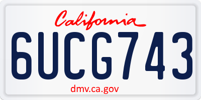 CA license plate 6UCG743