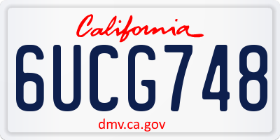 CA license plate 6UCG748