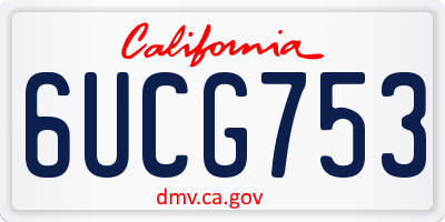 CA license plate 6UCG753