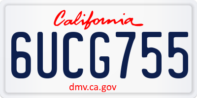 CA license plate 6UCG755