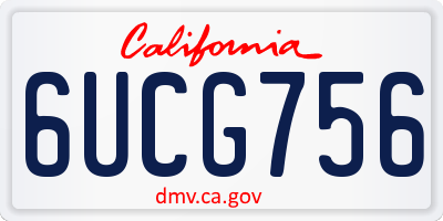 CA license plate 6UCG756