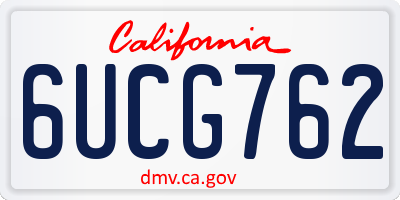CA license plate 6UCG762