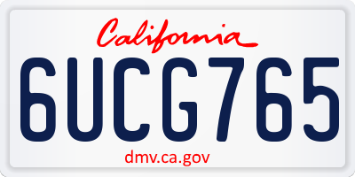 CA license plate 6UCG765