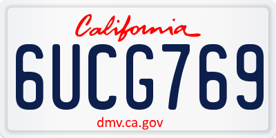 CA license plate 6UCG769