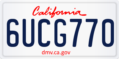 CA license plate 6UCG770