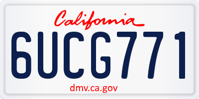 CA license plate 6UCG771