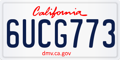 CA license plate 6UCG773