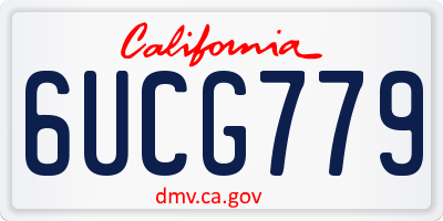 CA license plate 6UCG779