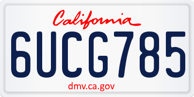 CA license plate 6UCG785