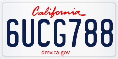 CA license plate 6UCG788