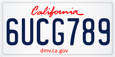 CA license plate 6UCG789
