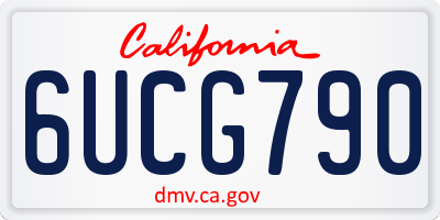 CA license plate 6UCG790