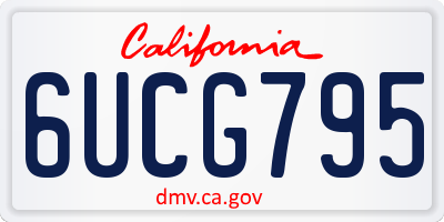 CA license plate 6UCG795