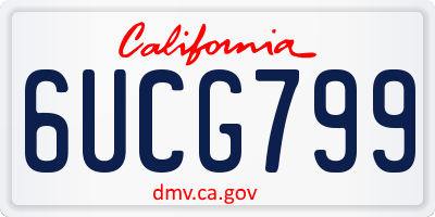 CA license plate 6UCG799