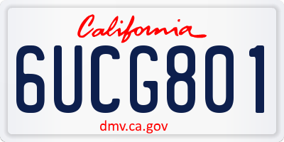 CA license plate 6UCG801