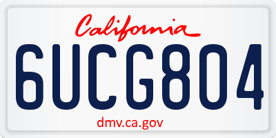 CA license plate 6UCG804