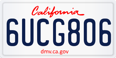 CA license plate 6UCG806