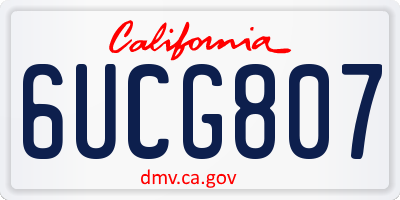 CA license plate 6UCG807