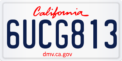 CA license plate 6UCG813