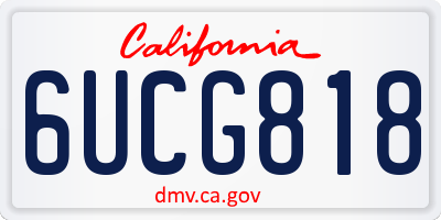 CA license plate 6UCG818