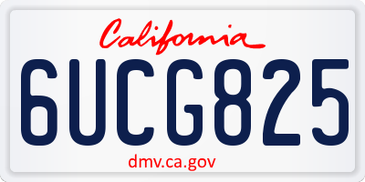 CA license plate 6UCG825