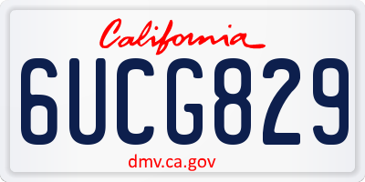 CA license plate 6UCG829
