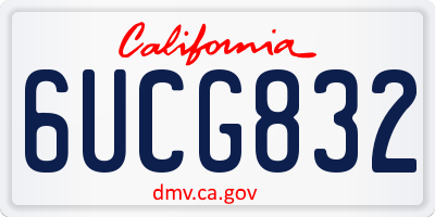 CA license plate 6UCG832